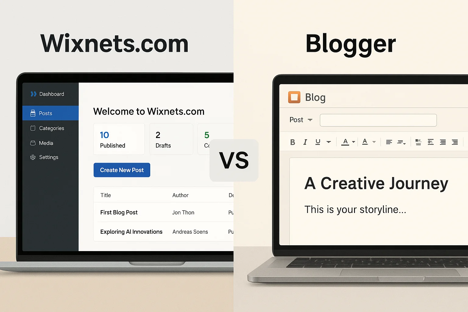 Wixnets.com vs Blogger