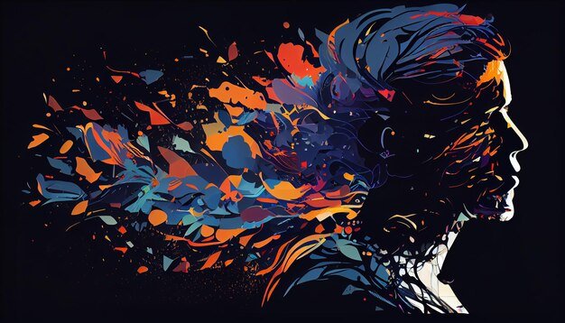 colorful image woman s face with words word bottom 188544 12871